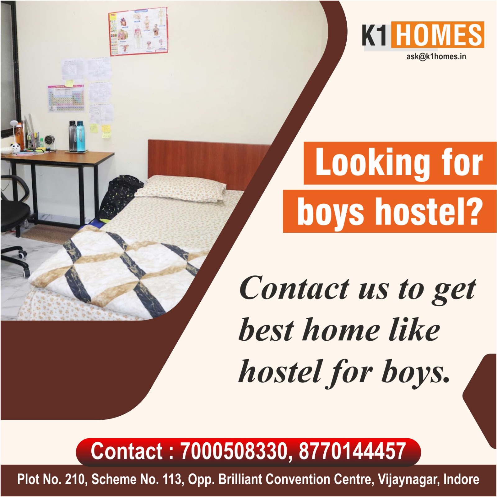 Best Boys Hostel near Vijaynagar Indore